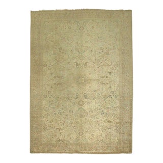 Early 20th Century Neutral Hand Knotted Turkish Rug with Formal Design For Sale