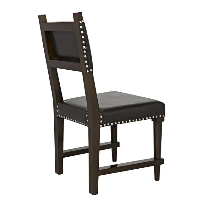 Not Yet Made - Made To Order NOIR Kerouac Dining Chair with Leather, Distressed Brown For Sale - Image 5 of 5