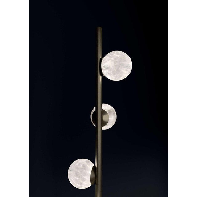 Contemporary Ofione Shiny Black Metal Floor Lamp by Alabastro Italiano For Sale - Image 3 of 7