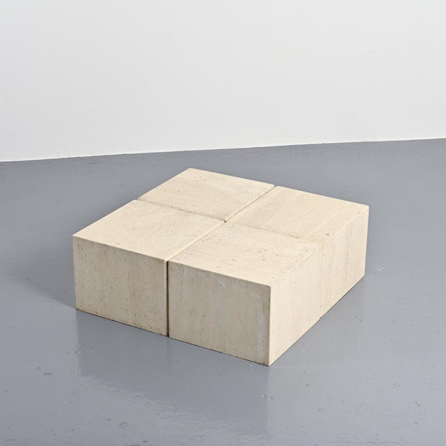 Ivory Travertine Coffee Tables, Italy, 1970s, Set of 4 For Sale - Image 8 of 15