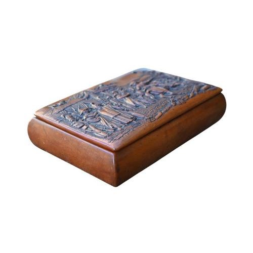 Traditional French Napoleonic Box in Carved Wood, 1800s For Sale - Image 3 of 9