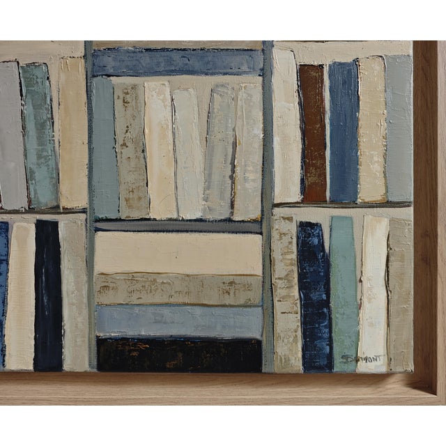 La Clarté Des Livres, Contemporary Oil Painting, Abstract Library, Framed by Sophie Dumont For Sale - Image 9 of 10