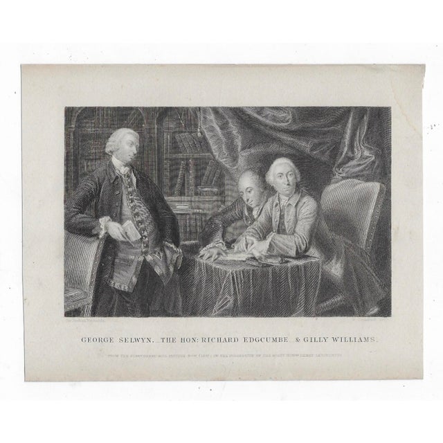 George Augustus Selwyn; Richard Edgcumbe, 2nd Baron Edgcumbe; George James Williams by Sir Joshua Reynolds, engraved 1865.