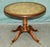 Lovely Circa 1950's Flamed Mahogany with Heritage green leather top and gold leaf embossing to the trim side table...