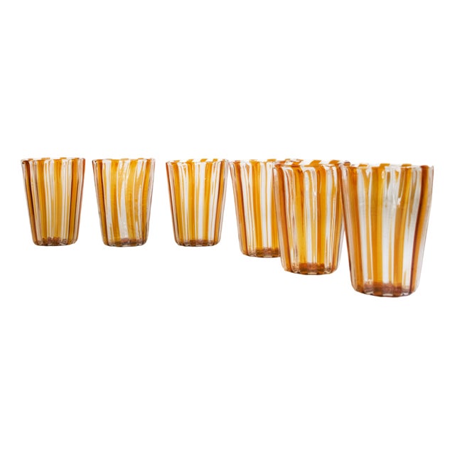 Italian Murano Glassware by Angelo Ballarin for Ribes Studio, 2004, Set of 6 For Sale