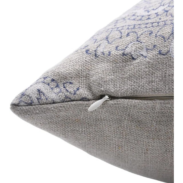 Art Deco Fabdivine Block Print Pillow Cover 14x36 Inch Thick Linen - Dhwani For Sale - Image 3 of 5