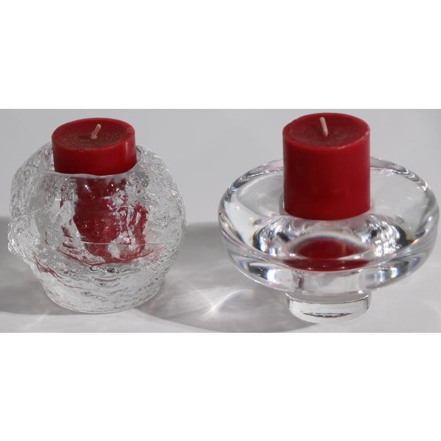 1960s 2 Mid Century Glass Candlesticks 1 Dansk Quistgaard For Sale - Image 5 of 5