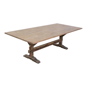 Oak Trestle Table with Painted Base, Built to Order by Petersen Antiques
