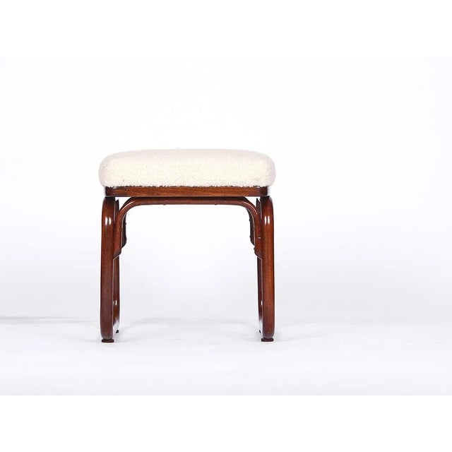 Brown Boucle Stool by Josef Frank for Thonet, 1930s For Sale - Image 8 of 10