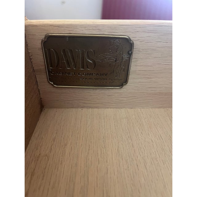 Queen Anne Vintage Davis Cabinet Co. Solid Wood Chippendale Style Slant Front Secretary Desk For Sale - Image 3 of 5