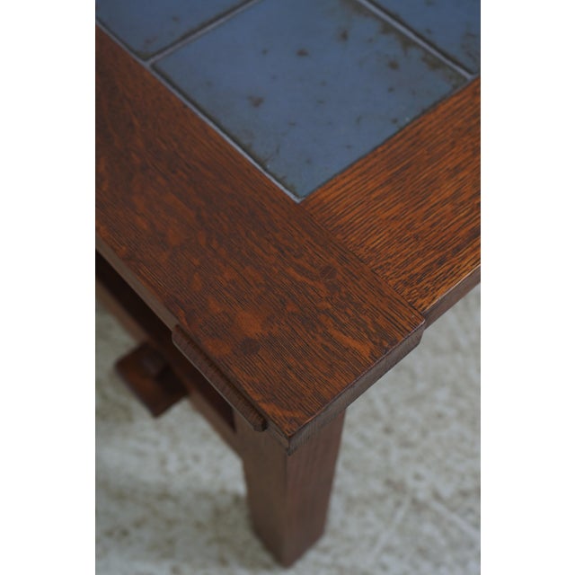 Stickley Stickley Mission Oak Tile Top Coffee Table For Sale - Image 4 of 12