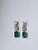 Green Set in 18k White Gold, Natural Zambian Emerald & Diamonds Dangle Earrings, Pair For Sale - Image 8 of 8