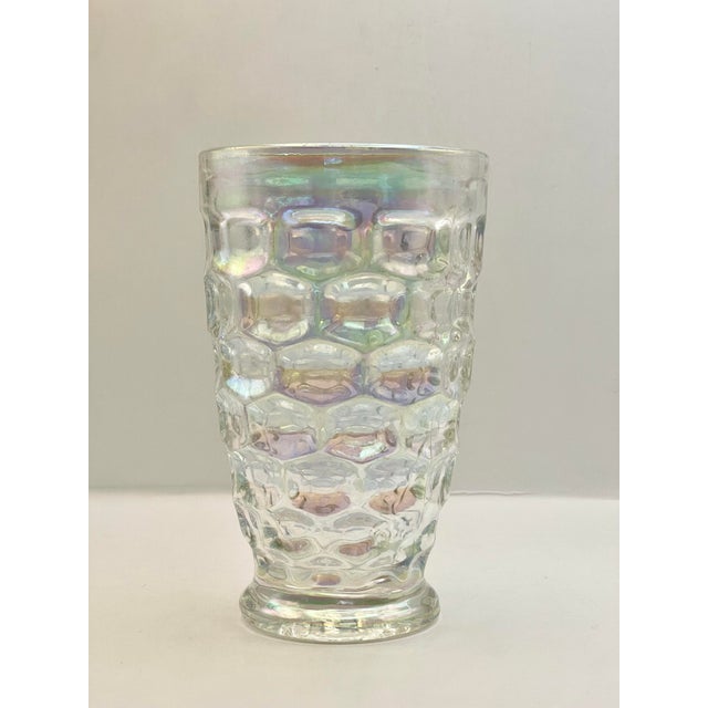 Transparent Mid 20th Century Federal “Colonial” Pattern Iridescent Glasses- Set of Four For Sale - Image 8 of 8