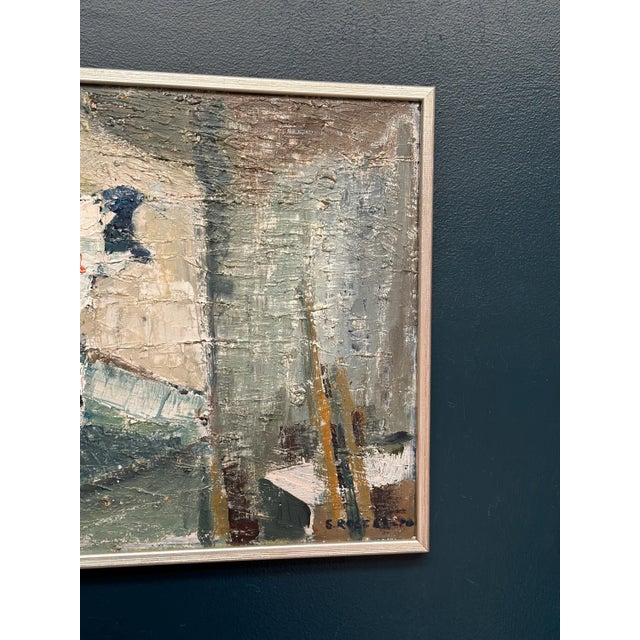 Stig Rosell, The Cat in the Window, 1950s, Oil on Canvas, Framed For Sale - Image 4 of 13