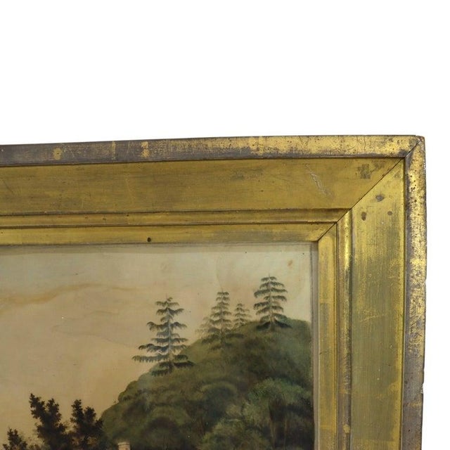 Paint Antique Watercolor on Paper Landscape 19thC For Sale - Image 7 of 12