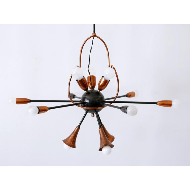 Mid-Century Modern Exceptional Twelve-Flamed Sputnik Chandelier, Austria, 1950s For Sale - Image 3 of 18