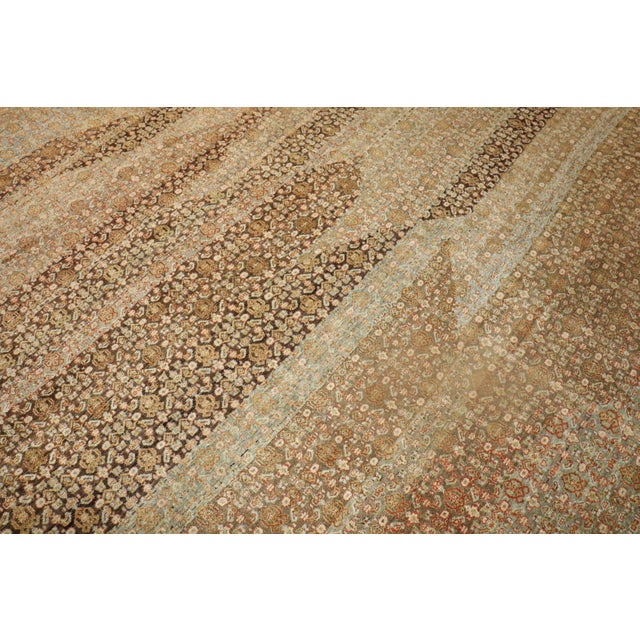 Antique Zabihi Collection Persian Square Senneh Rug - 12'3" x 12'10" For Sale In New York - Image 6 of 10