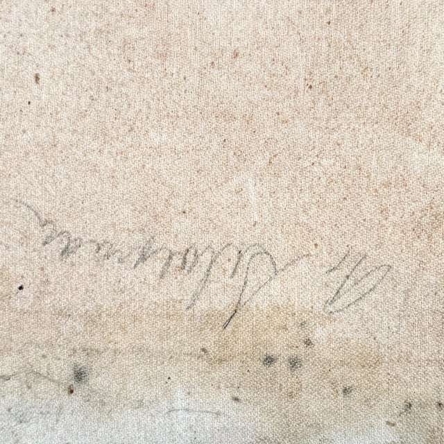 Weathered Nude Woman Portrait Painting, 1960s Female Model Art Signed by Artist For Sale - Image 14 of 16