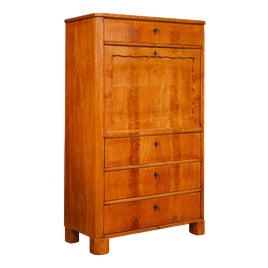 Biedermeier Standing Secretaire in Mahogany For Sale