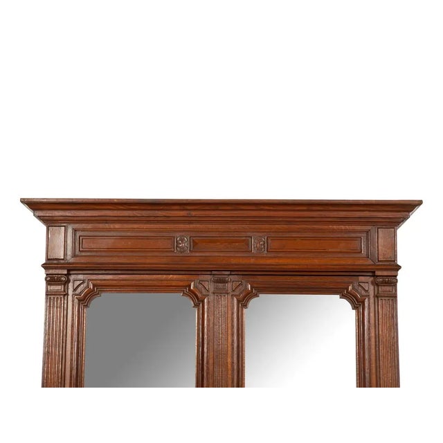 This is a superb quality Antique English Carved Oak Bureau Cabinet 19th Century Excellent condition original patina nice...