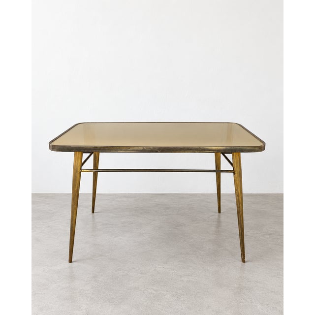 Vintage Coffee Table in Brass and Glass, Italy, 1950s For Sale - Image 11 of 11