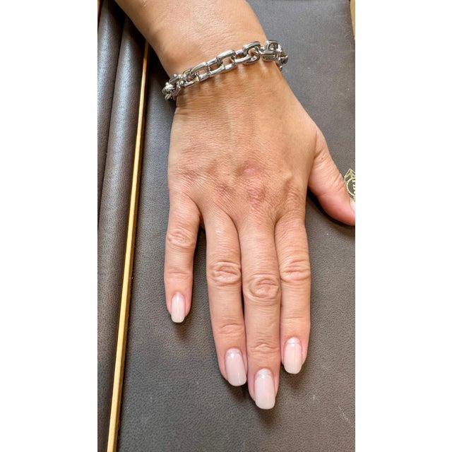 Louis Vuitton Locket Chain Vintage Link Bracelet in 18 Karat White Gold, 87 Gm For Sale - Image 14 of 18