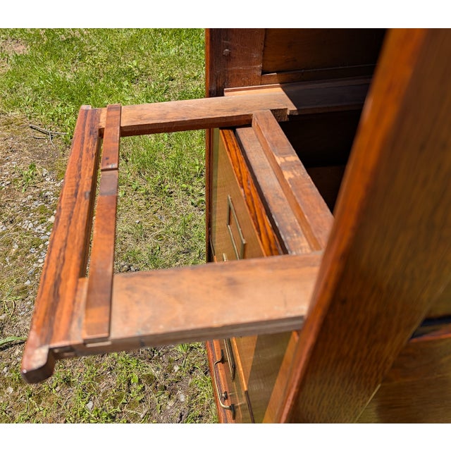 Antique Quarter Sawn Oak Four Drawer File Cabinet 1920s Lot 1 For Sale - Image 11 of 18