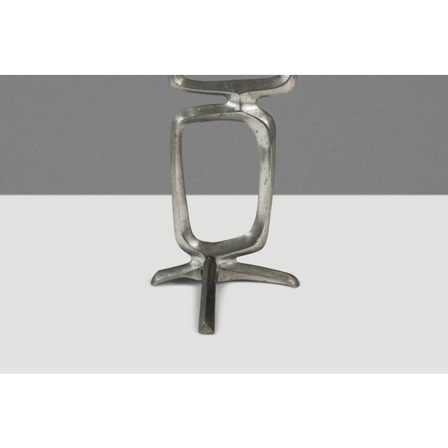 Mid-Century Modern Brutalist Candlestick Holder in Solid Aluminum Attributed to Matthew Hilton, United Kingdom, C. 1980s For Sale - Image 12 of 13