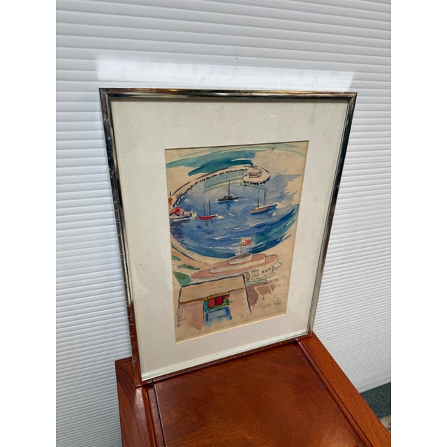 Design Plus Gallery presents Sunshine on the Cliffs by Franke. The watercolor shows us a historical San Francisco landmark...