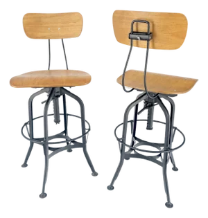 Industrial Style Molded Plywood Seats Industrial Drafting Stools