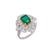 Contemporary Natural Zambian Emerald Ring with Diamonds and 18k Gold For Sale - Image 3 of 18