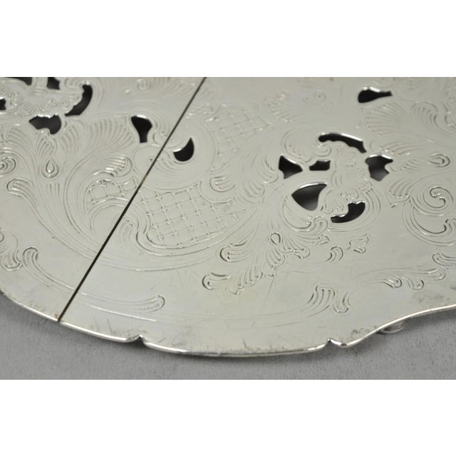 Silver Vintage Gorham Yc49-1 Victorian Silver Plated Expanding Pot Trivet Hot Plate For Sale - Image 8 of 11