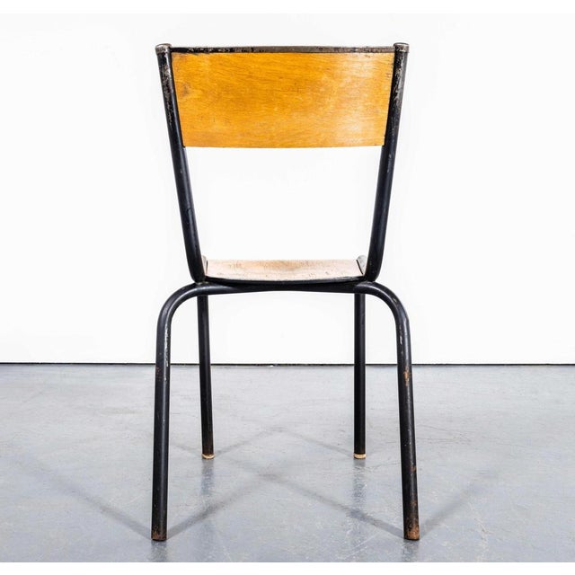French Stacking 510 Dining Chair with Black Frame from Mullca, 1960s For Sale - Image 10 of 11