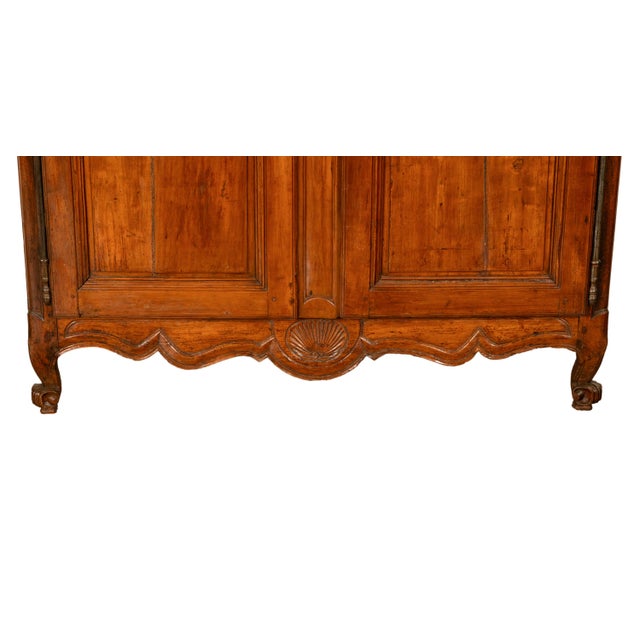 Antique French 18th Century Provincial Carved Cherry Wood Armoire Wardrobe 1780 For Sale - Image 10 of 10