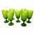 1960s Carlo Moretti Italy Satinato Frosted Green Wine Water Glasses - Set of 7 For Sale