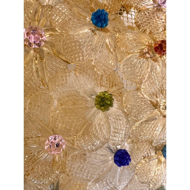 Venetian Gold Flowers and Murano Glass Flush Mount by Simoeng For Sale - Image 11 of 12