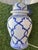Mid-Century Modern 1990s Blue & White Ginger Jar Table Lamps W/Shades by Brooks Brothers For Sale - Image 3 of 5