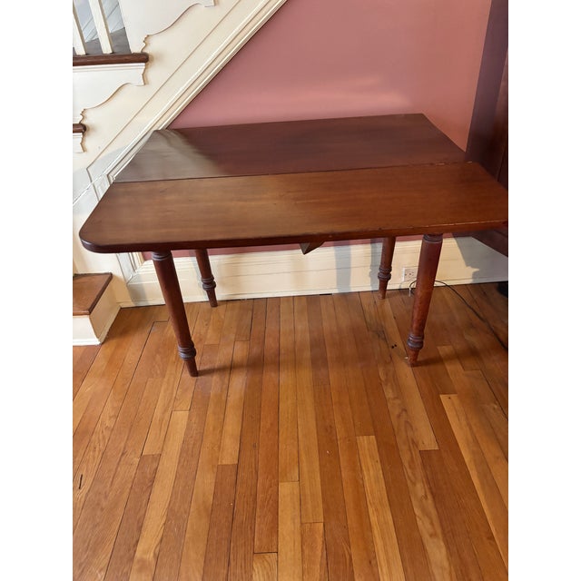 19th Century Antique 19th Century Solid Wood Drop Leaf Table For Sale - Image 5 of 7