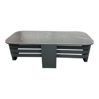 AllModern Ari Sintered Stone + Aluminum Outdoor Coffee Table For Sale