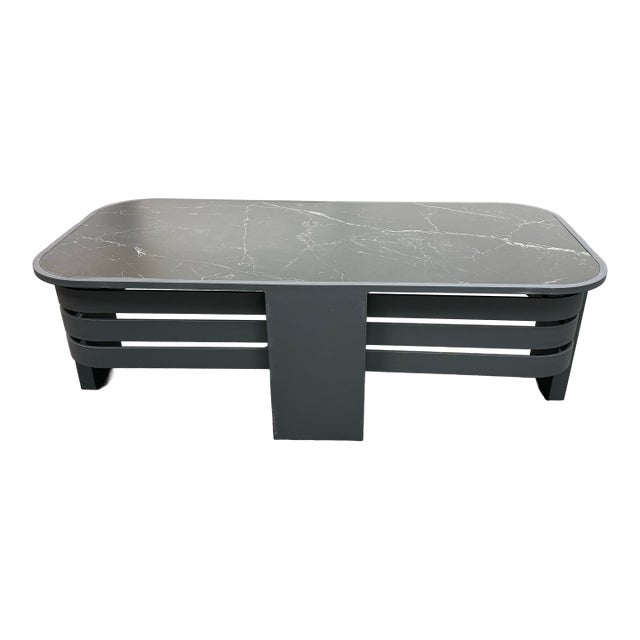 AllModern Ari Sintered Stone + Aluminum Outdoor Coffee Table For Sale