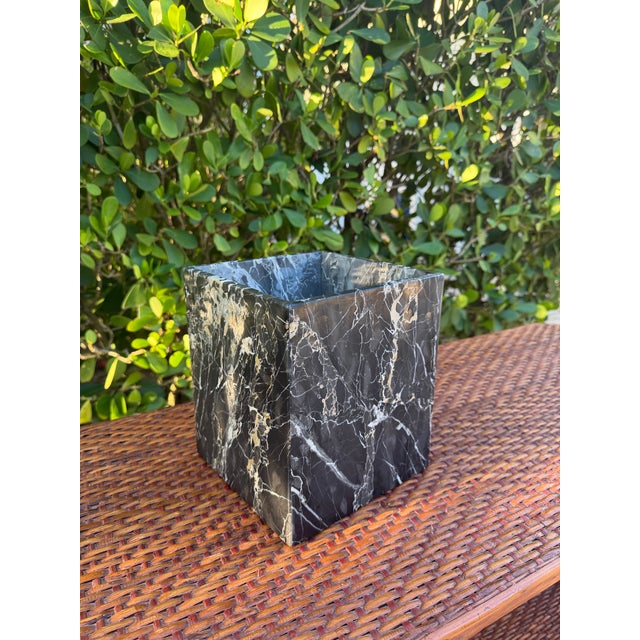 Stone Vintage Labrazel Italian Black Marble Cachepot For Sale - Image 7 of 12