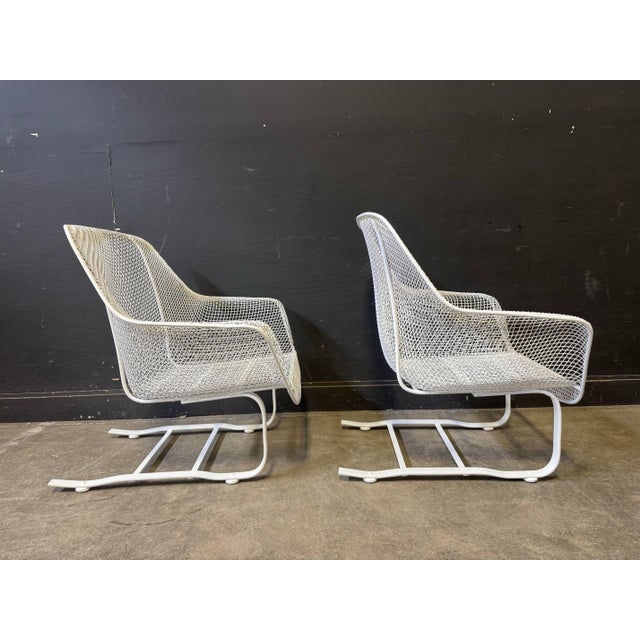 Russell Woodard Pair of 1950’s Russell Woodard Sculptural Spring Chairs With Ottoman Set, 4 Pieces, Attributed For Sale - Image 4 of 11