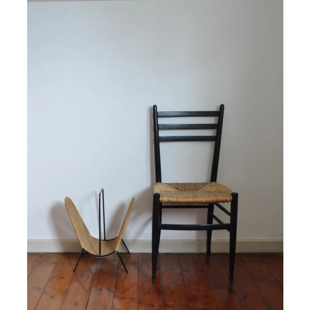 1960s Mid-Century Danish Rattan Magazine Rack Attributed to Carl Auböck from Illums Bolighus, 1960s For Sale - Image 5 of 9