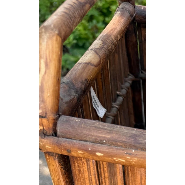 Vintage Bamboo Split Reed Plant Stand For Sale - Image 12 of 12