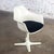 Mid-20th Century MCM Burke Tulip Armchair No 116 With White Shell Round Stationary Base & Black Cushion For Sale - Image 9 of 17