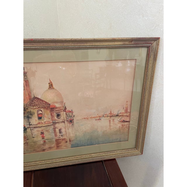 Traditional Framed Watercolor of Venice For Sale - Image 3 of 7