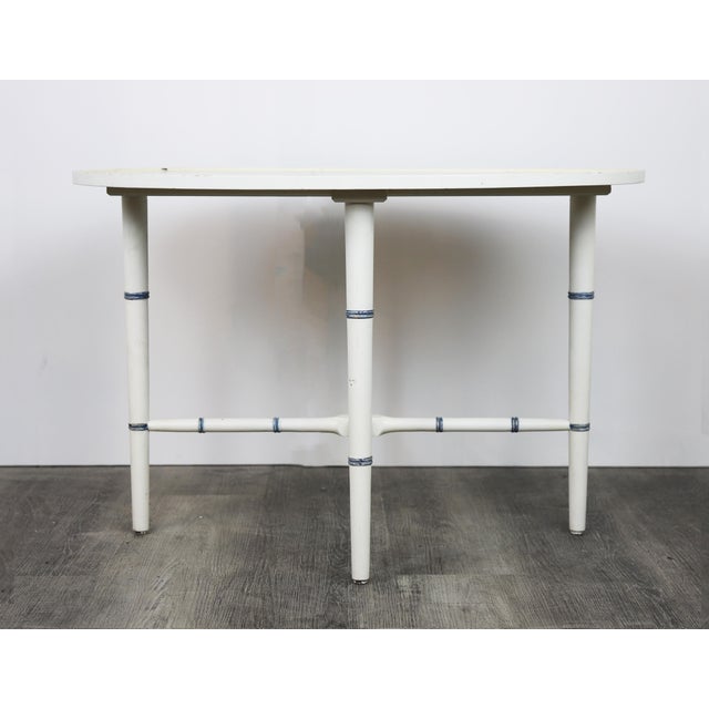 Wood Vintage Oval Coffee Table With Faux Bamboo Legs For Sale - Image 7 of 7