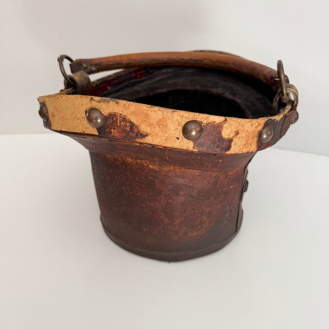 Animal Skin 19th Century Leather Top Hat Basket, Repurposed For Sale - Image 7 of 9