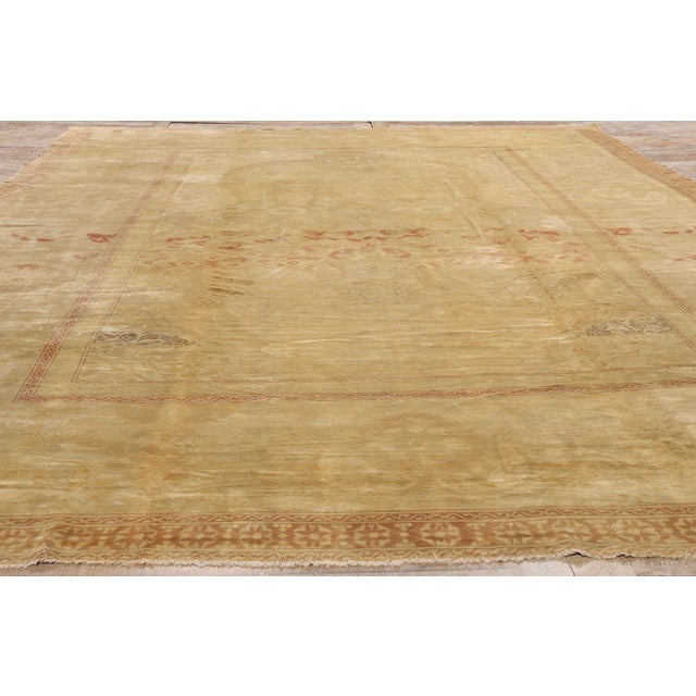 Tan Late 19th Century Antique European Austrian Rug - 10'07 X 14'02 For Sale - Image 8 of 9