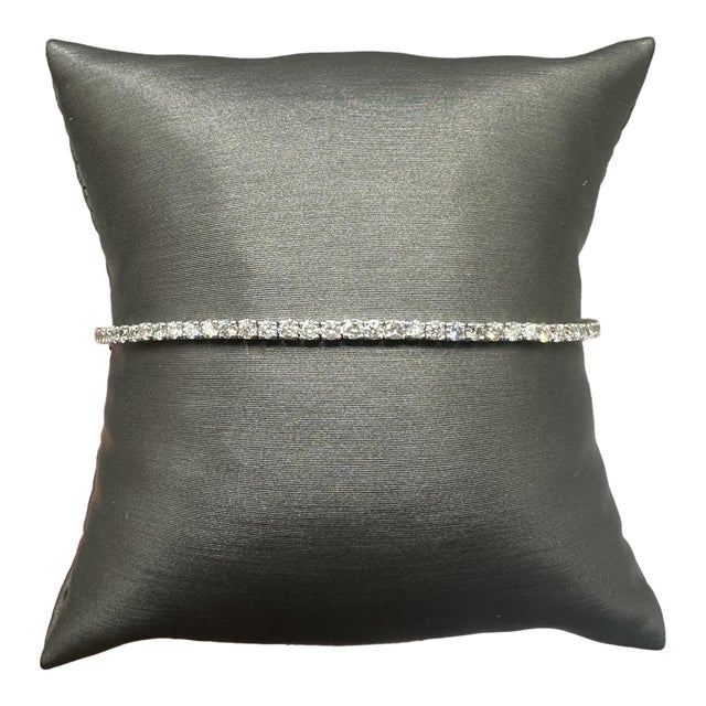 Natural Diamond Tennis Bracelet in 14kt White Gold – 2.80ctw, 7in, New For Sale